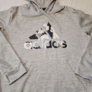 Adidas Gray Hoodie Women's S floral logo